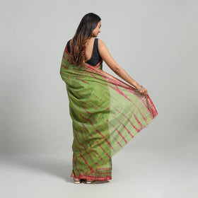 Green Elegant Tie & Dye Shibori Silk Saree Online in India