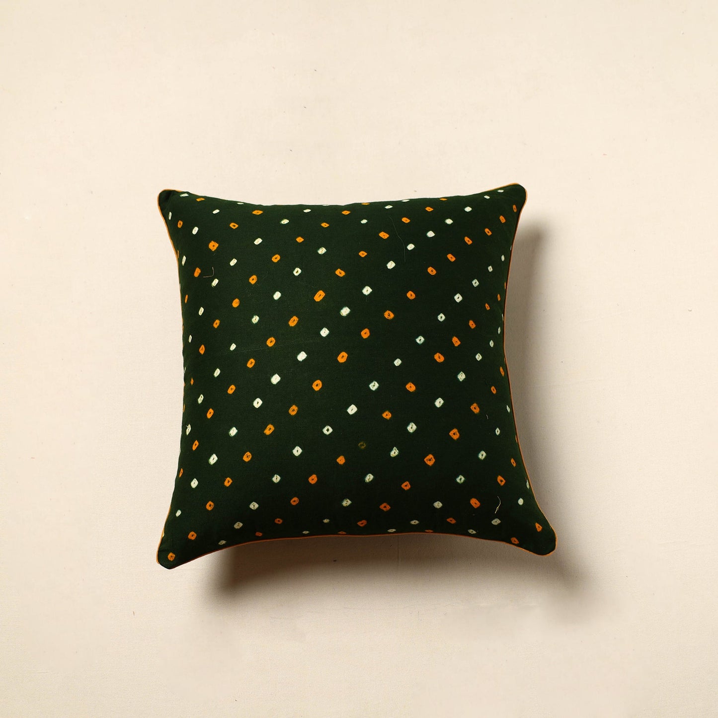 Green - Tie & Dye Cotton Bandhani Cushion Cover (16 x 16 in) 32