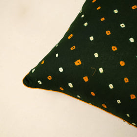 Green - Tie & Dye Cotton Bandhani Cushion Cover (16 x 16 in) 32