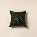 Green - tie & dye cotton bandhani cushion cover 71