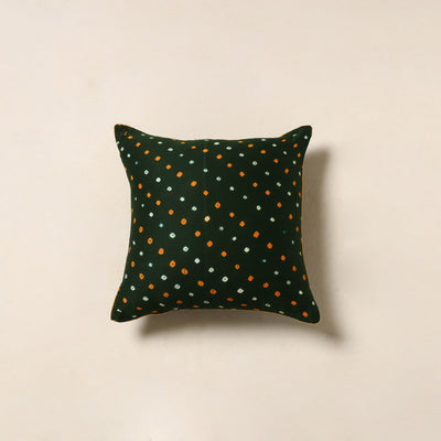 Green - tie & dye cotton bandhani cushion cover 71