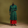 Green - tie-dye cotton a-line bandhani kurta 05