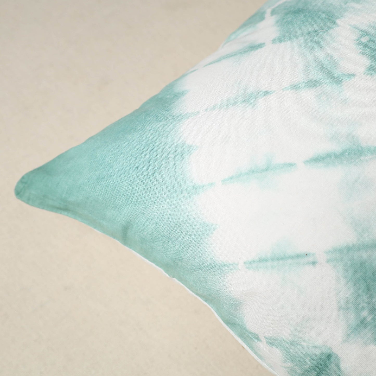Green Tie & Dye Cotton Shibori Cushion Cover