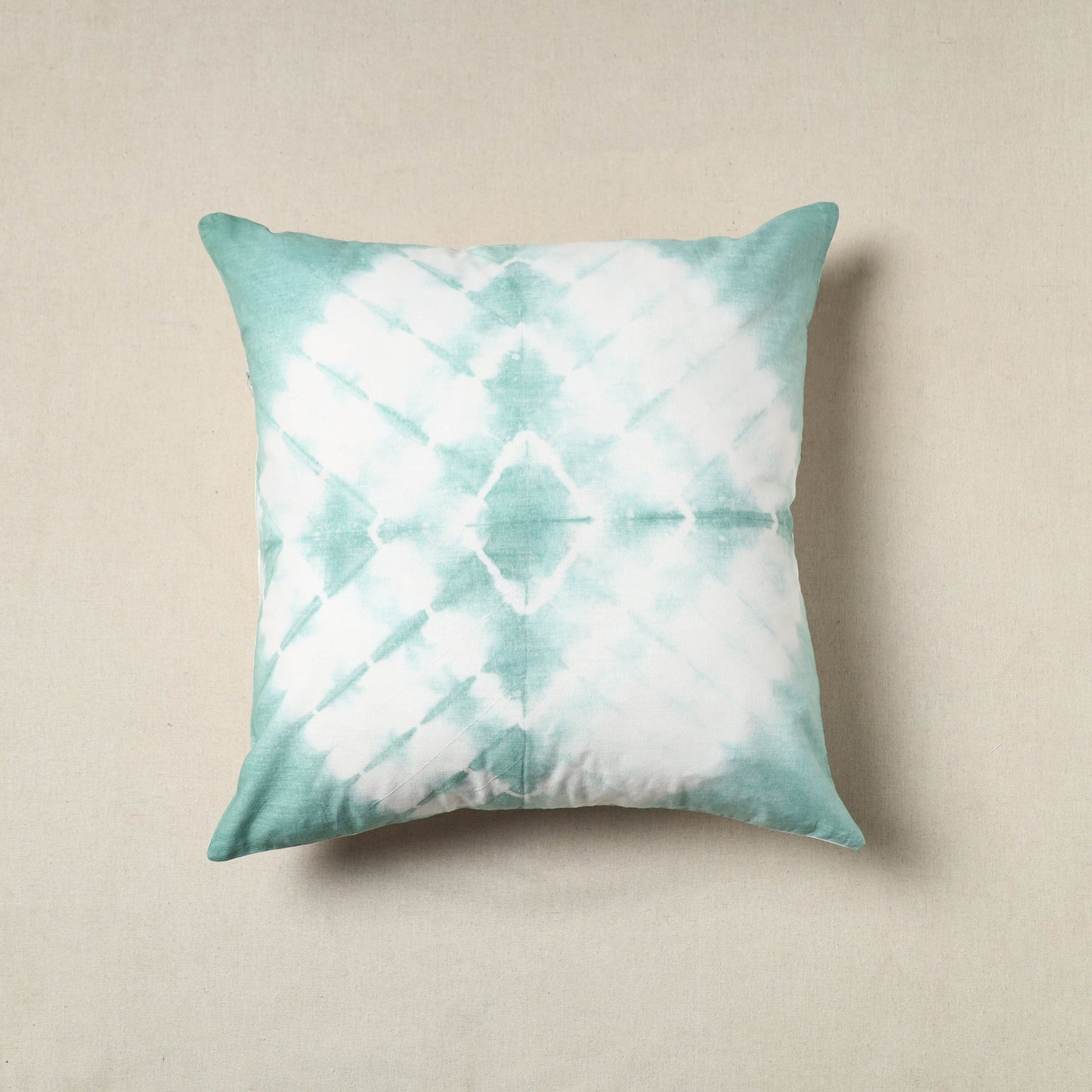 Green Tie & Dye Cotton Shibori Cushion Cover