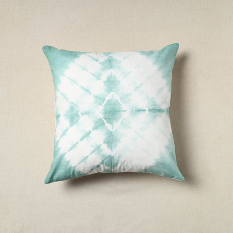 Green Tie & Dye Cotton Shibori Cushion Cover