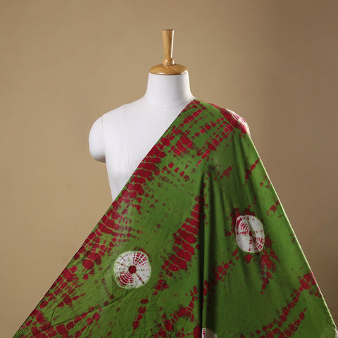 Green Tie-Dye Cotton Shibori Fabric 