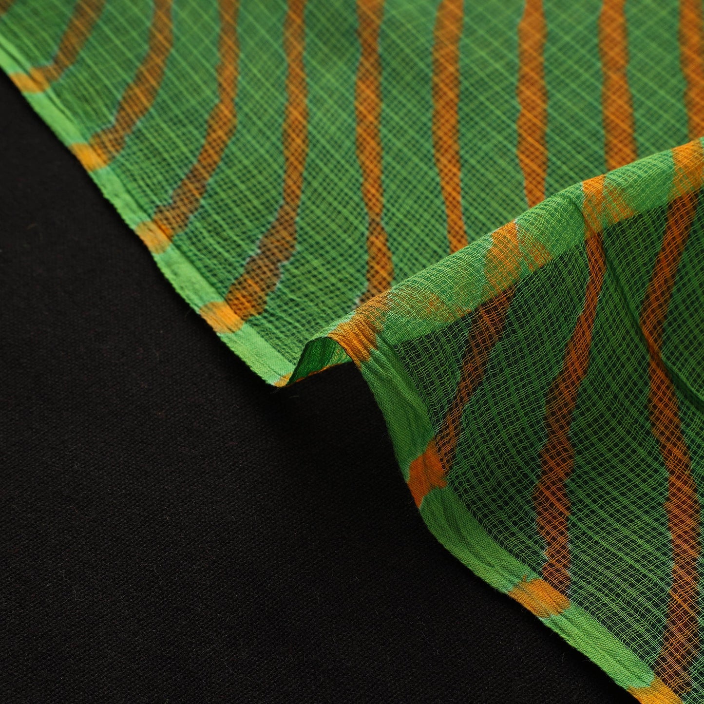 Green - tie-dye kota doria cotton leheriya fabric 01
