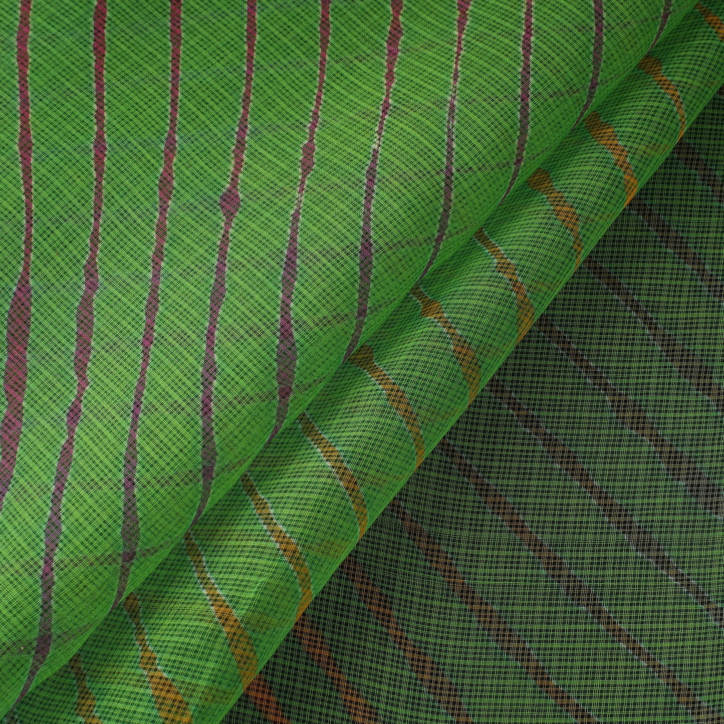 Green - tie-dye kota doria cotton leheriya fabric 01