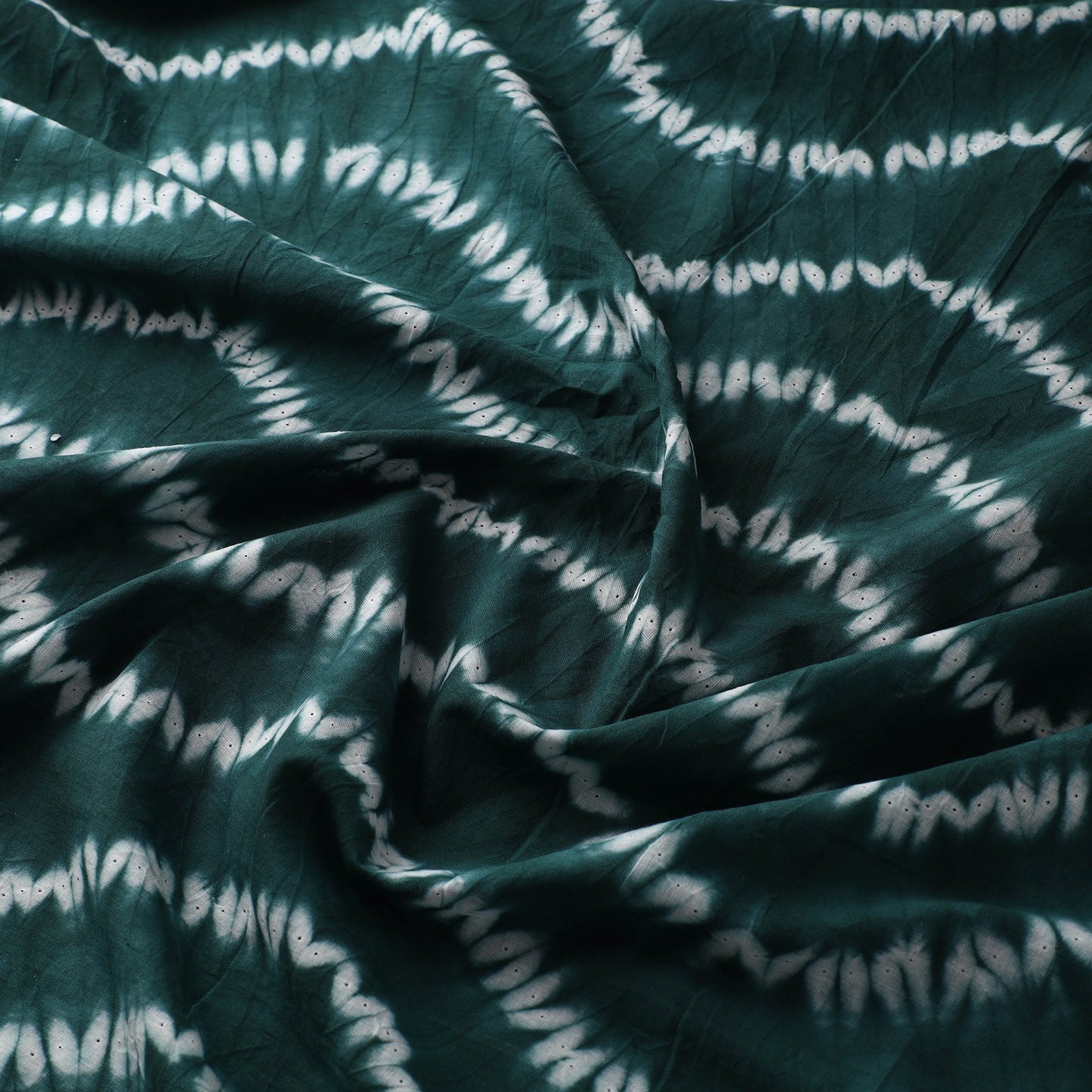 Buy Green Tie & Dye Pure Cotton Shibori Fabric Online