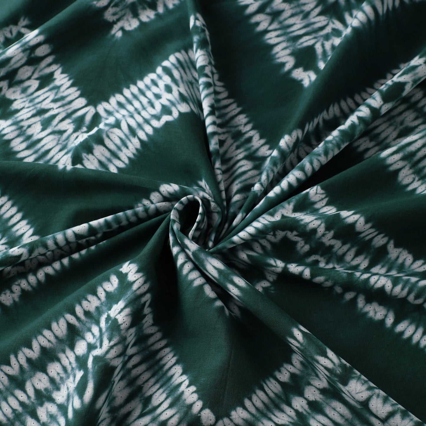  Green Tie & Dye Pure Cotton Shibori Fabric Online
