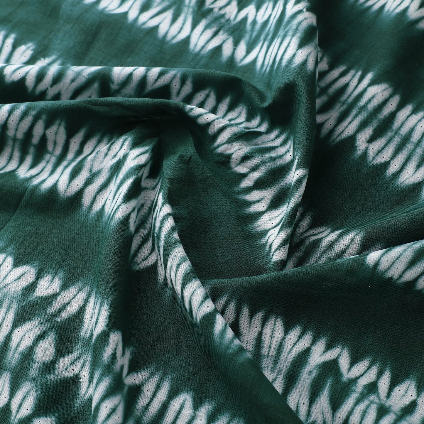  Green Tie & Dye Pure Cotton Shibori Fabric Online