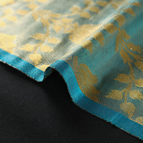 Green Tissue Zari Jaal Cutwork Banarasi Silk Fabric 