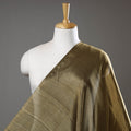 Brown - Traditional Chanderi Silk Handloom Tissue Full Gold Zari Fabric 07