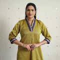 Green - traditional cotton khun straight kurta for women 06