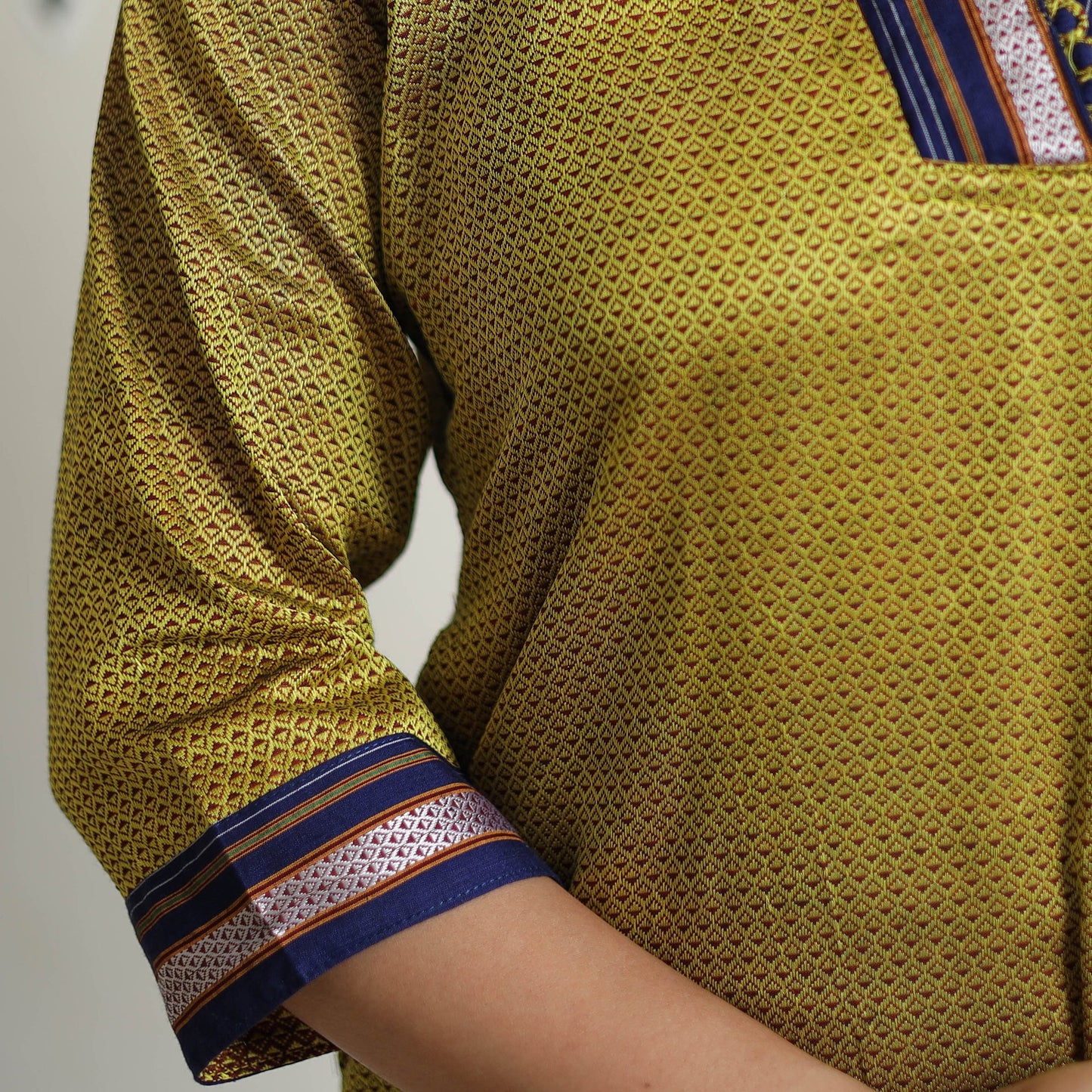 Green - traditional cotton khun straight kurta for women 06