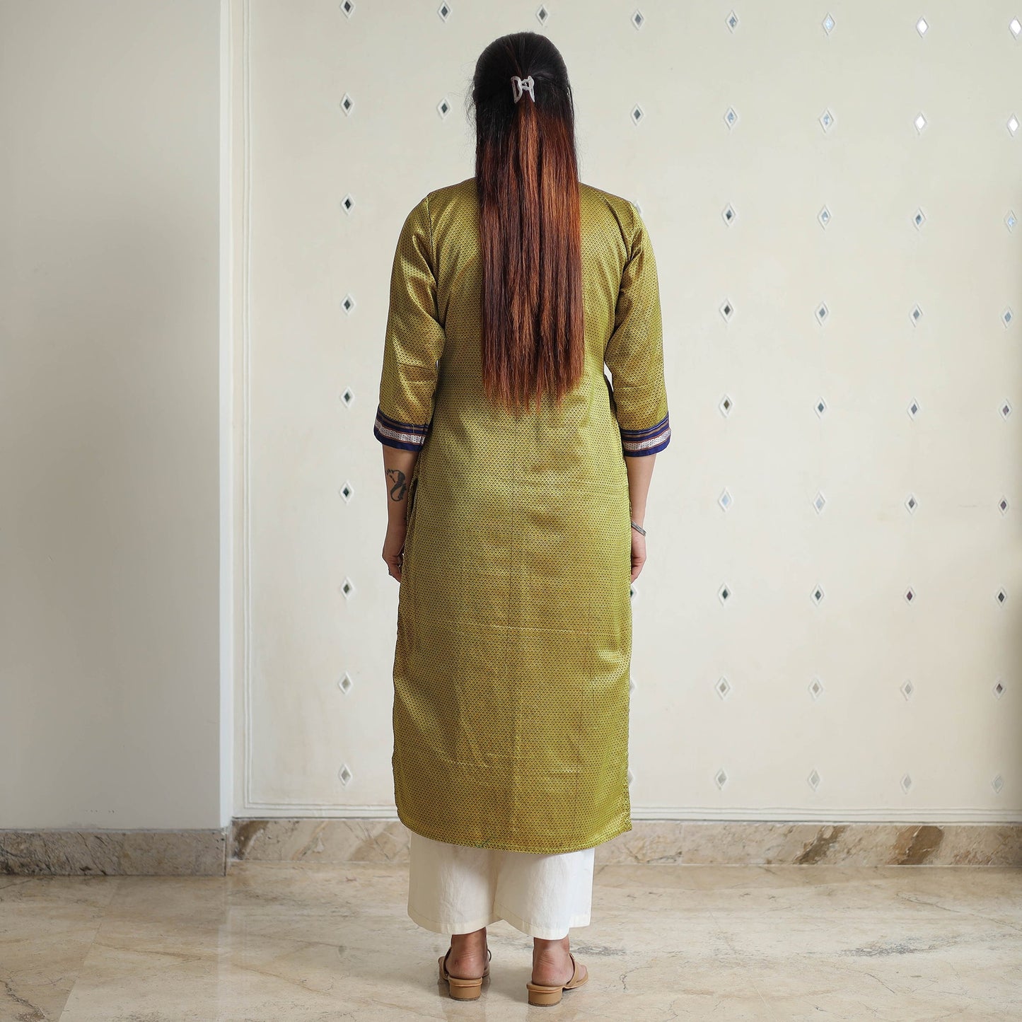 Green - traditional cotton khun straight kurta for women 06