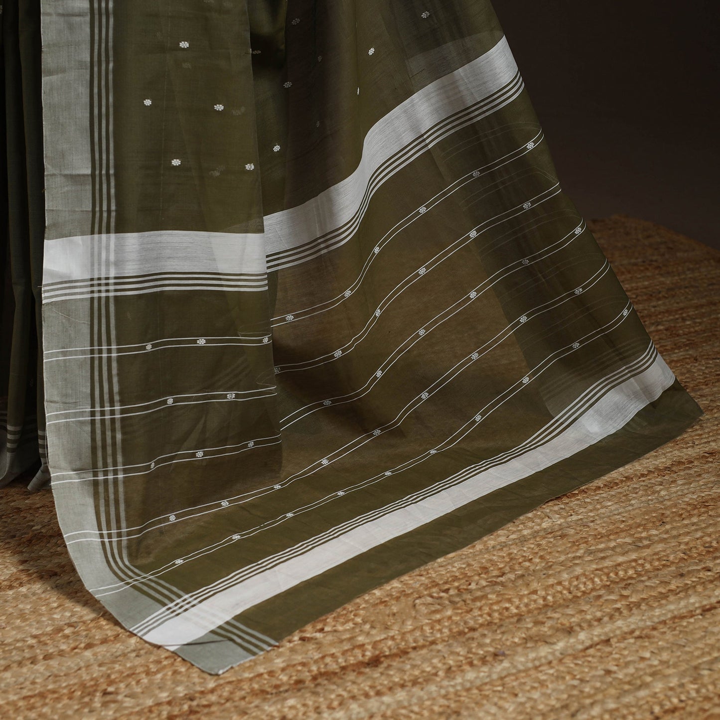 Green - traditional handloom chanderi silk saree 14