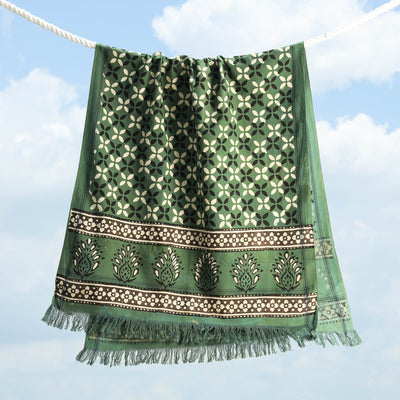 Buy Traditional Pipad Block Printed Pure Handloom Cotton Towel Online at iTokri.com