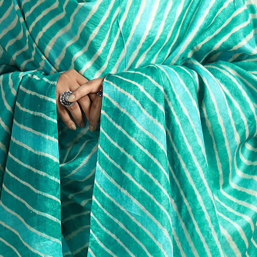 Traditional Tie & Dye Tussar Silk Leheriya Dupatta 