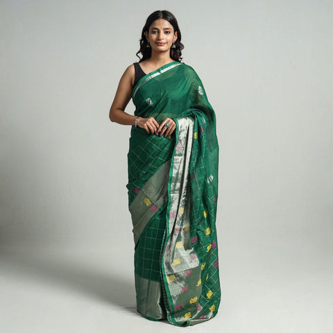 Buy Traditional Venkatagiri Pure Handloom Silk Cotton Zari Weave Saree 01 Online at iTokri.com