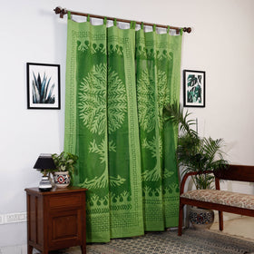 Tree Cutwork Cotton Barmer Applique Door Curtain