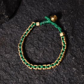 Green - tribal odisha dokra threadwork bracelet 29
