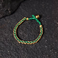 Green - tribal odisha dokra threadwork bracelet 29