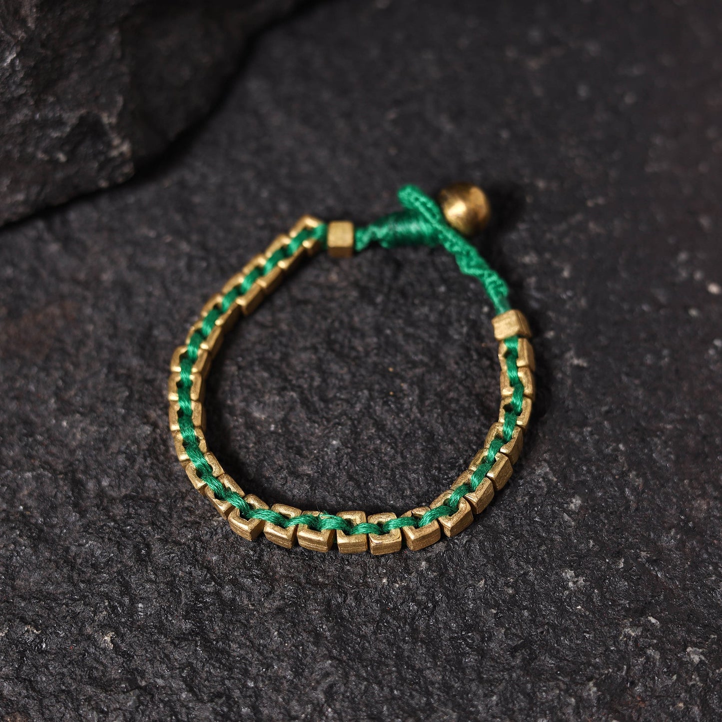 Green - tribal odisha dokra threadwork bracelet 29
