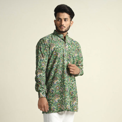  Bagru Block Printed Cotton Men Short Kurta 