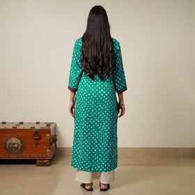  Bandhani Tie-dye Cotton Long Kurta for Women