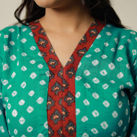  Bandhani Tie-dye Cotton Long Kurta for Women
