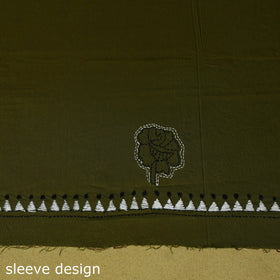 Green - unstitched cotton bengal kantha handwork kurta