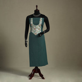 Green Unstitched Plain Cotton Kurta Material