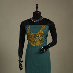 Green Unstitched Plain Cotton Kurta Material
