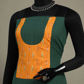 Green Unstitched Plain Cotton Kurta Material