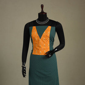 Green Unstitched Plain Cotton Kurta Material