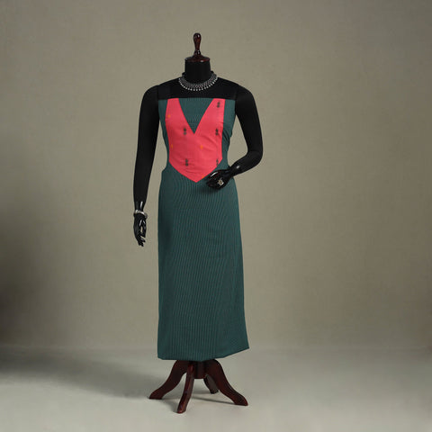 Green Unstitched Plain Cotton Kurta Material