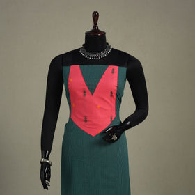 Green Unstitched Plain Cotton Kurta Material