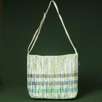 Green Upcycled Weave Handmade Sling Bag