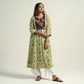 Buy Vanaspati Hand Block Printed Cotton Kurta Online at iTokri.com