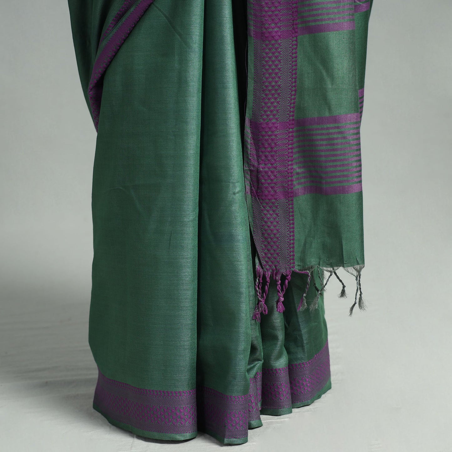 Vidarbha Bamboo Tussar Cotton Dobby Border Handloom Saree 01 