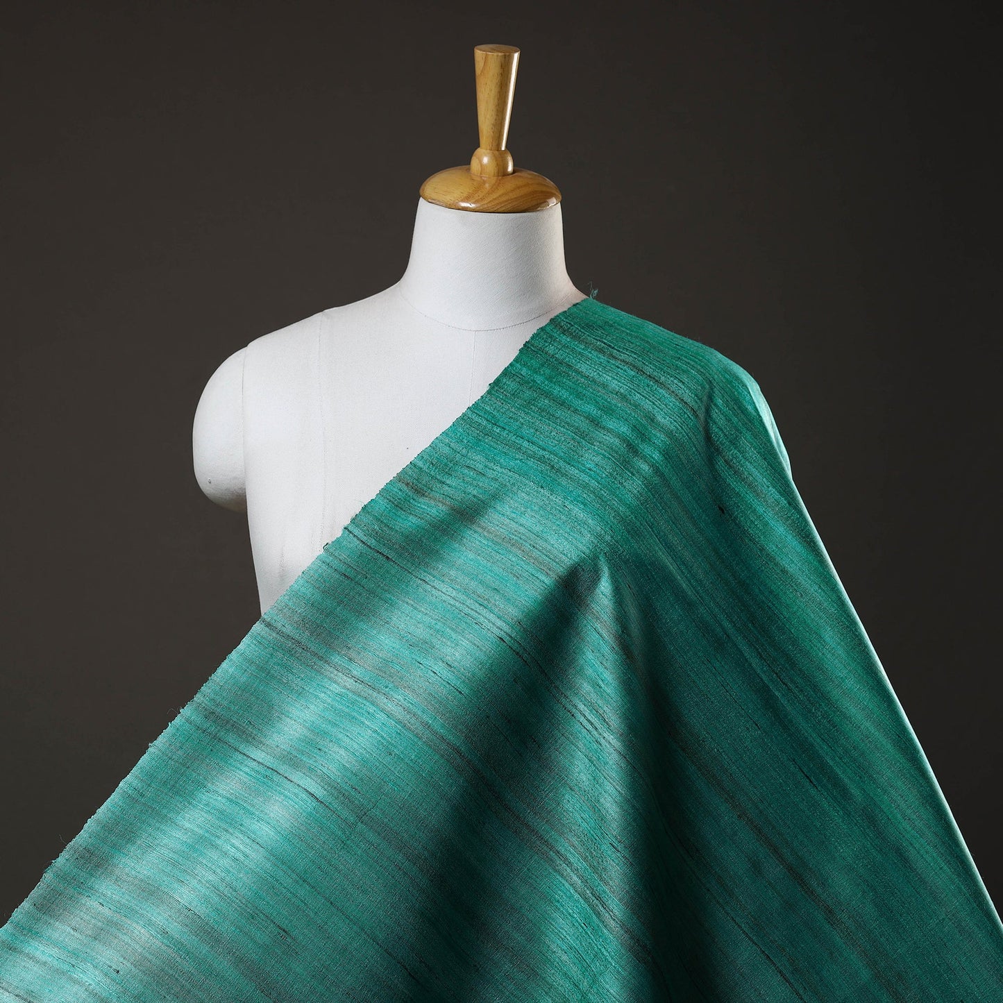 Green - vidarbha pure tussar x ghicha silk handloom fabric