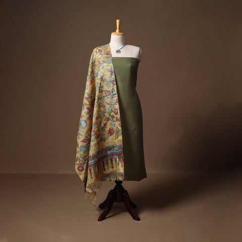 Vidarbha tussar silk handloom plain 2pc unstitched dress