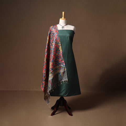 Vidarbha tussar silk handloom plain 2pc unstitched dress