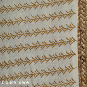 Green - hand merino wool sanganeri saree 05 - handcrafted