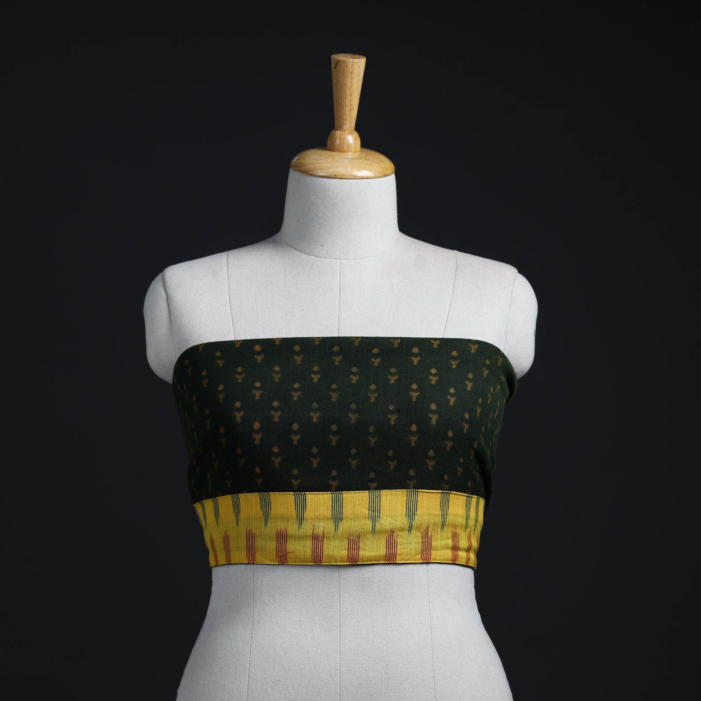 Green - woollen akola blouse piece 23 - handcrafted