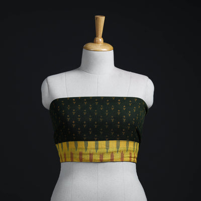Green - woollen akola blouse piece 23 - handcrafted