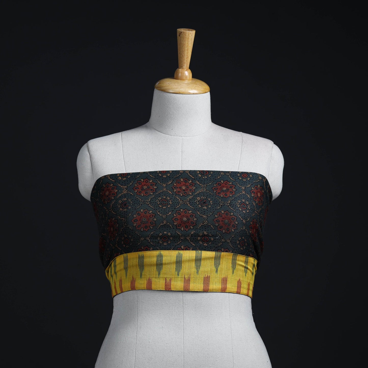 Green - woollen blouse piece 53 - handcrafted