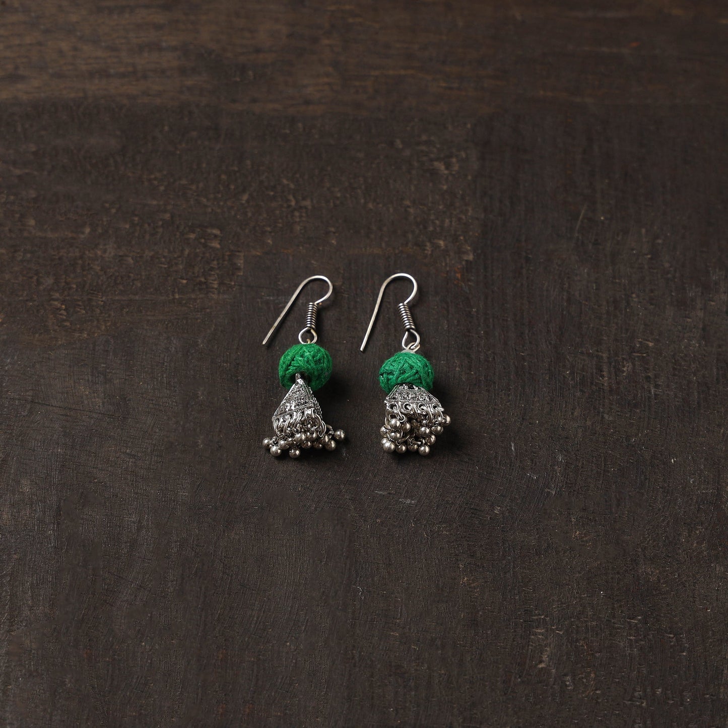 Yashasmini german silver jhumki earrings - handcrafted