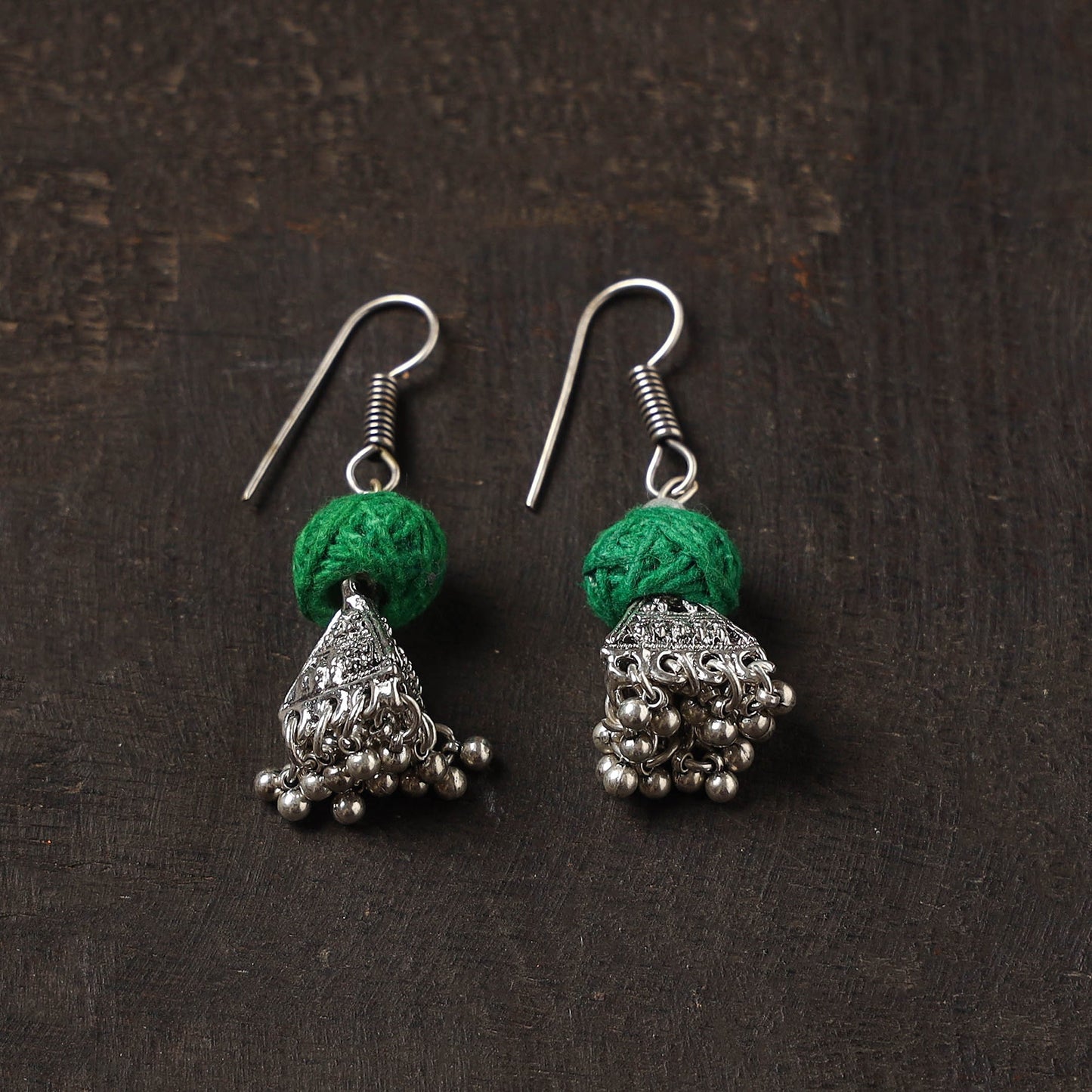 Yashasmini german silver jhumki earrings - handcrafted